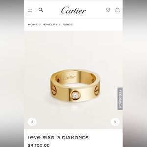 Cartier Love wedding band ring